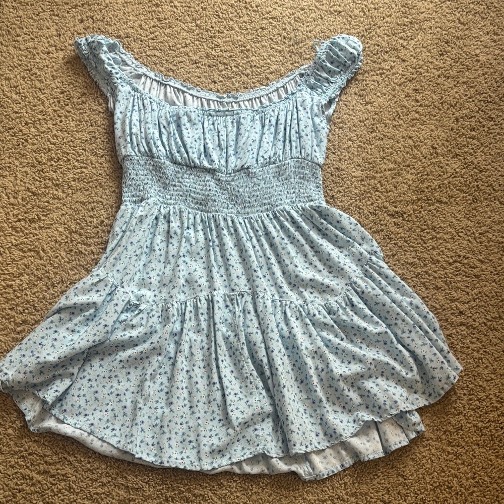Aeropostale Light Blue Floral Mini Dress